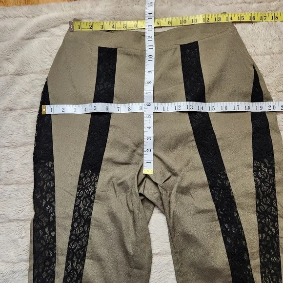 Dress pants Going out Joggers Green color Lace tapered leg BEBE  NWT - Picture 12 of 16